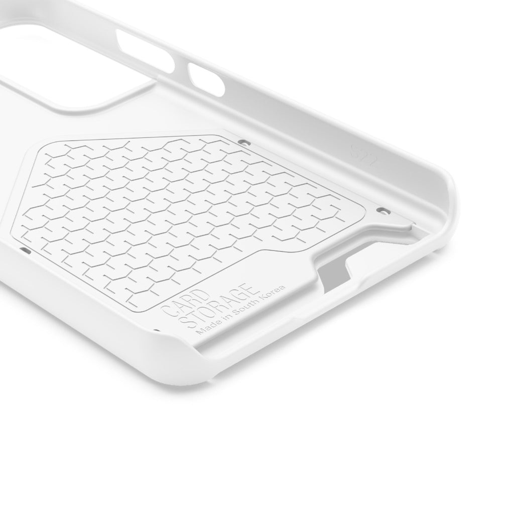 Leaf & Hand Card Holder Phone Case — "Good" Minimal Botanical Wallet Case