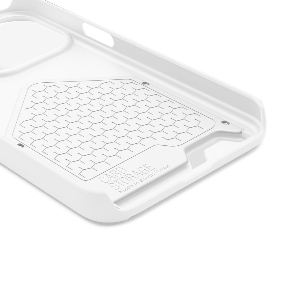 Leaf & Hand Card Holder Phone Case — "Good" Minimal Botanical Wallet Case