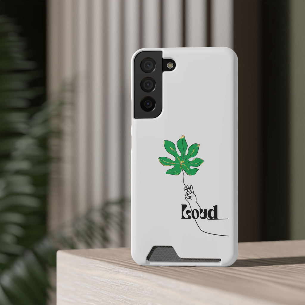 Leaf & Hand Card Holder Phone Case — "Good" Minimal Botanical Wallet Case