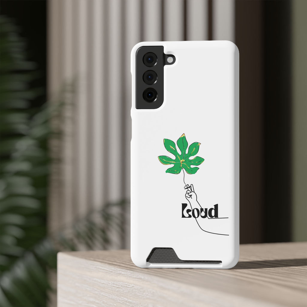 Leaf & Hand Card Holder Phone Case — "Good" Minimal Botanical Wallet Case