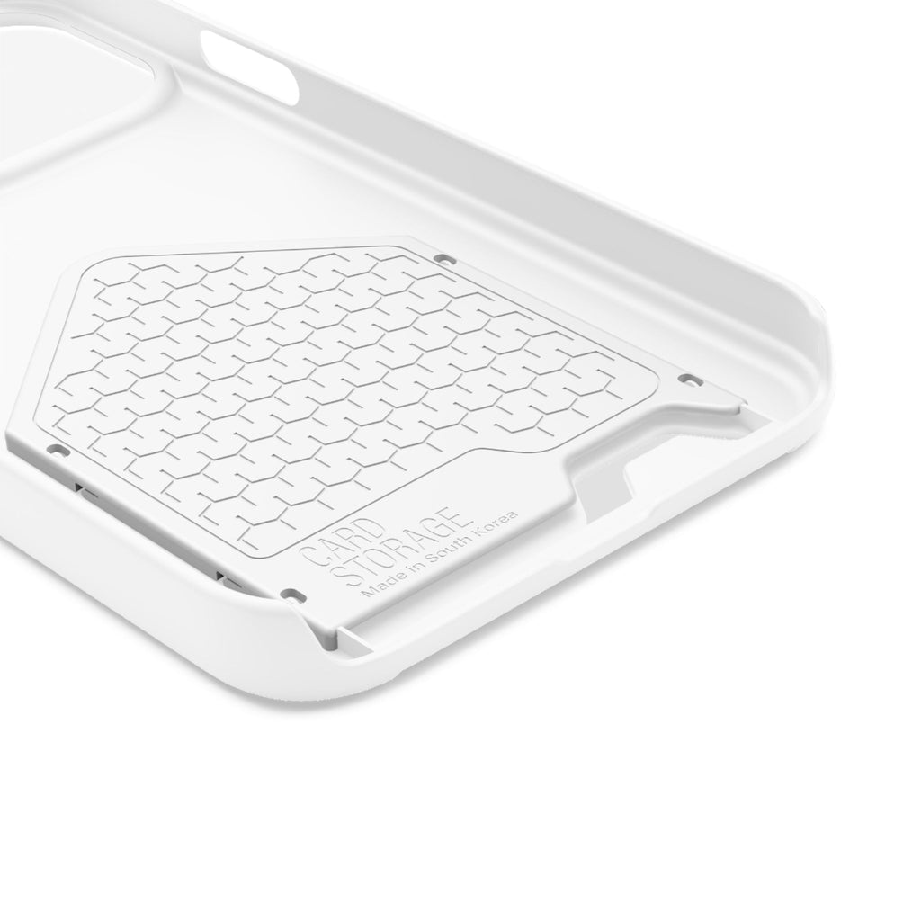 Leaf & Hand Card Holder Phone Case — "Good" Minimal Botanical Wallet Case