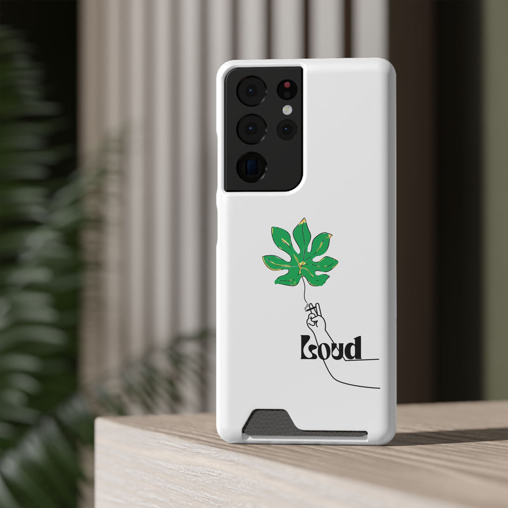 Leaf & Hand Card Holder Phone Case — "Good" Minimal Botanical Wallet Case