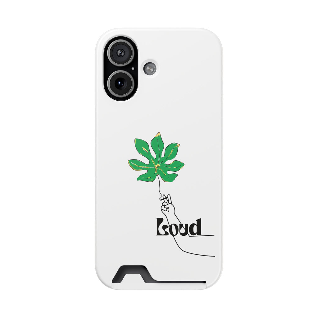 Leaf & Hand Card Holder Phone Case — "Good" Minimal Botanical Wallet Case