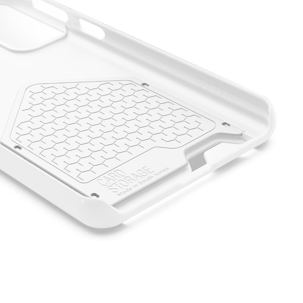 Leaf & Hand Card Holder Phone Case — "Good" Minimal Botanical Wallet Case