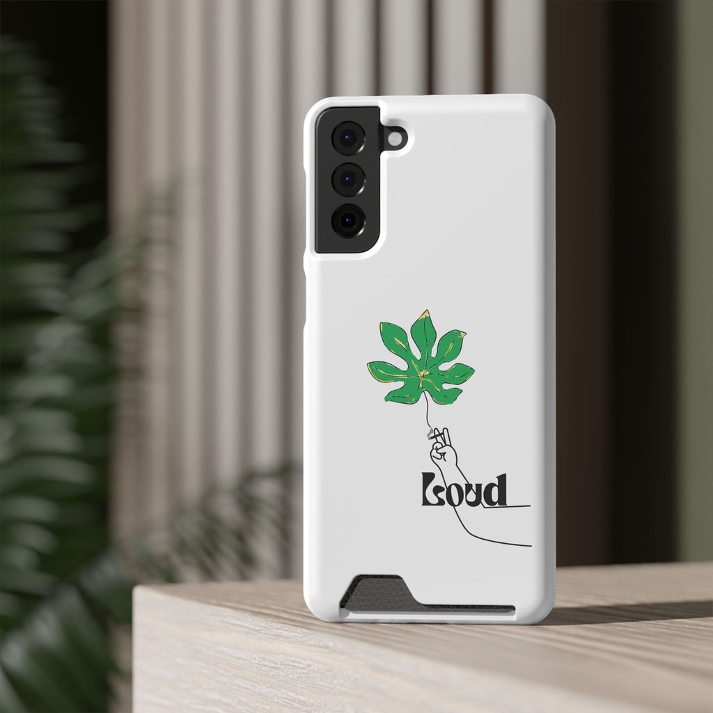Leaf & Hand Card Holder Phone Case — "Good" Minimal Botanical Wallet Case