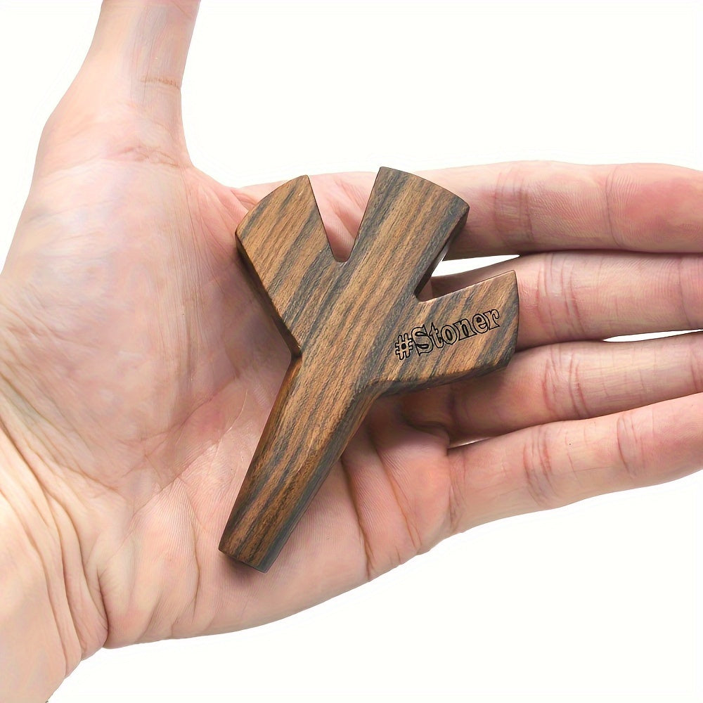 3-In-1 Portable 420 Wooden Pipe - Smokes 3 Joints Simultaneously.